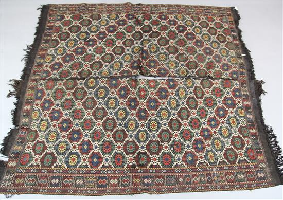 A Cicim flatwoven embroidered rug, 5ft 4in. x 5ft 7in.